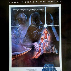 Vintage Jumbo Star Wars 2006 Poster Calendar w/ Revenge of the Jedi Poster Page